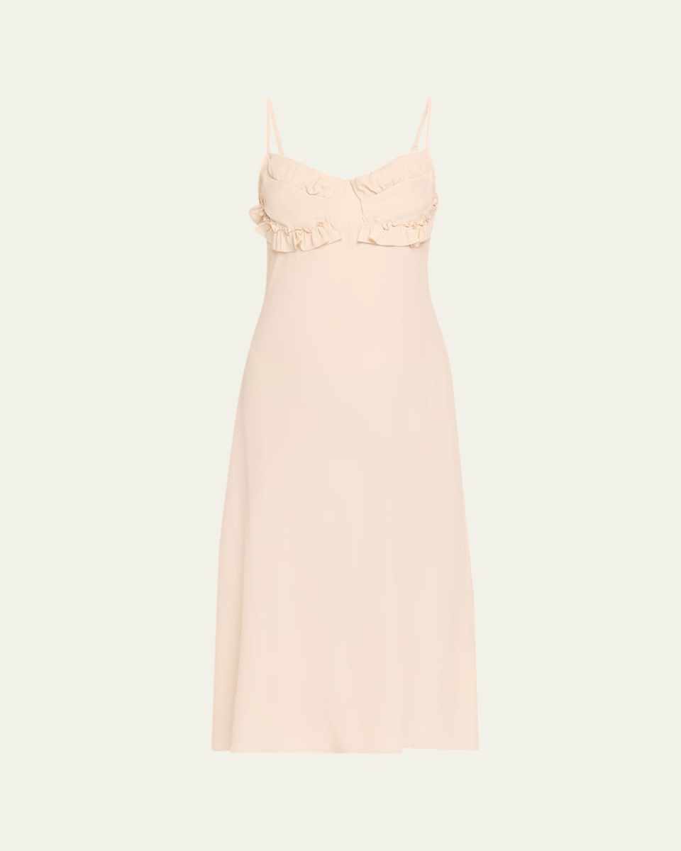 Ruffle Bust Midi Dress